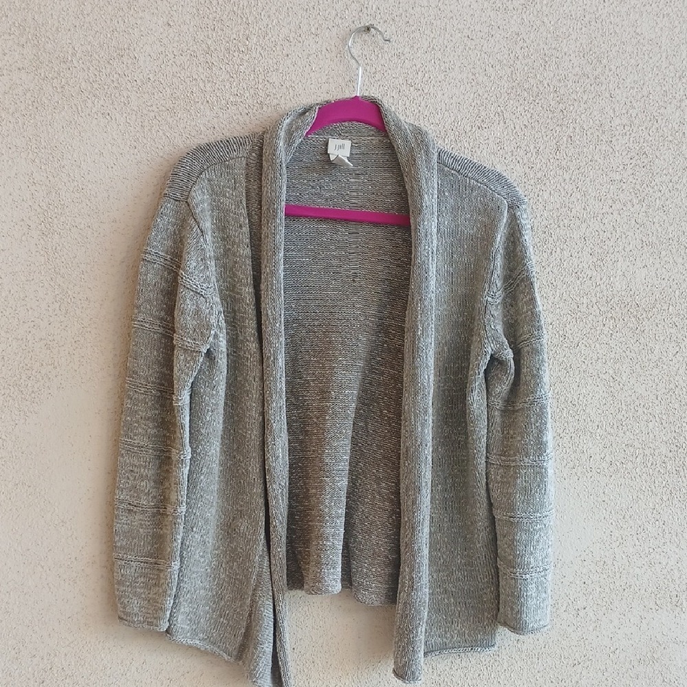 J. Jill Heathered Gray Knit Cardigan